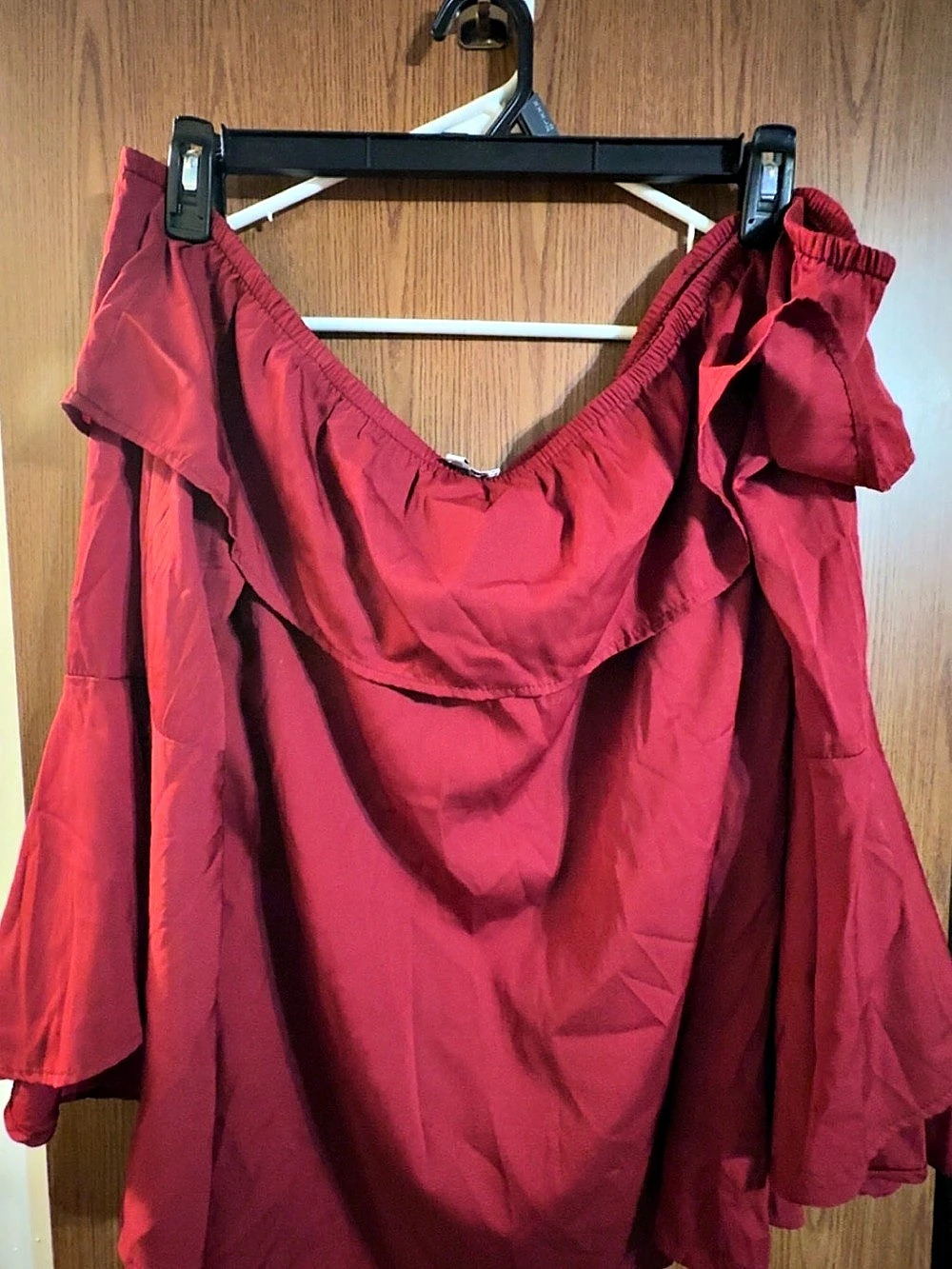 Mileage Off-Shoulder Ruffle Blouse
